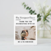 新聞写真エレガントコラージュ結婚の感謝 サンキューカード (スタンド正面)