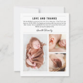 新聞写真コラージュ生誕発表 カード (裏面)