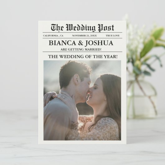 新聞写真ユニークの式結婚のタイムライン 招待状 (スタンド正面)