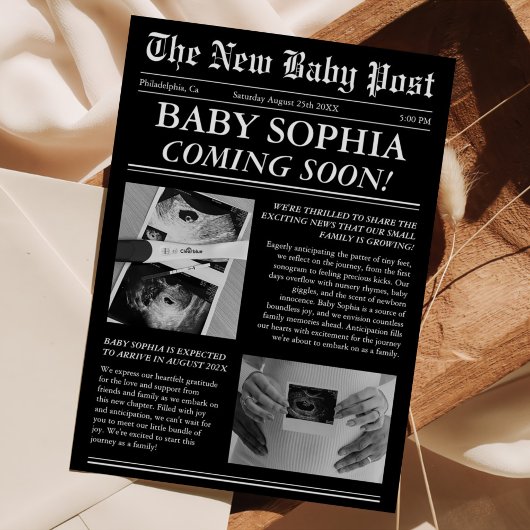 新聞写真ユニーク美学ベビーシャワー 招待状