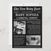 新聞写真ユニーク美学ベビーシャワー 招待状 (正面)