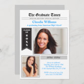 新聞写真卒業招待状 招待状 (正面/裏面)