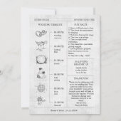 新聞写真結婚式 プログラムのタイムライン 招待状 (裏面)