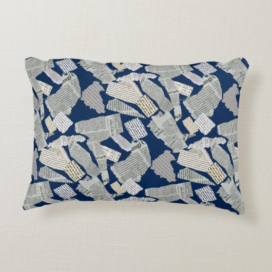 新聞切り取りパターン01x4.b DBlue アクセントクッション (裏面)