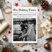 新聞初めてのクリスマス婚約したユニーク シーズンカード