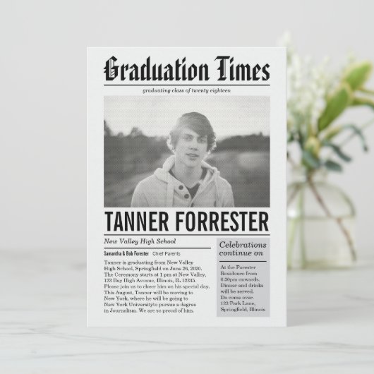 新聞卒業発表 招待状 (スタンド正面)