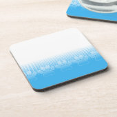 新聞印刷の背景を持つ青と白の手 コースター (左側)