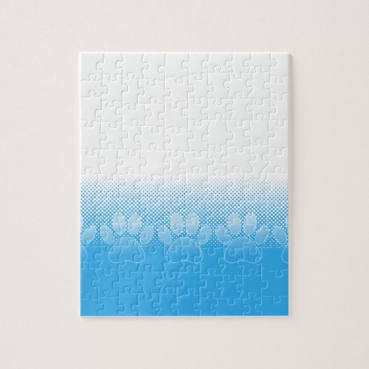 新聞印刷の背景を持つ青と白の手 ジグソーパズル (縦)
