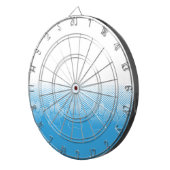 新聞印刷の背景を持つ青と白の手 ダーツボード (正面右)
