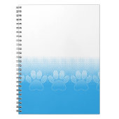 新聞印刷の背景を持つ青と白の手 ノートブック (正面)