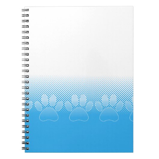 新聞印刷の背景を持つ青と白の手 ノートブック (正面)