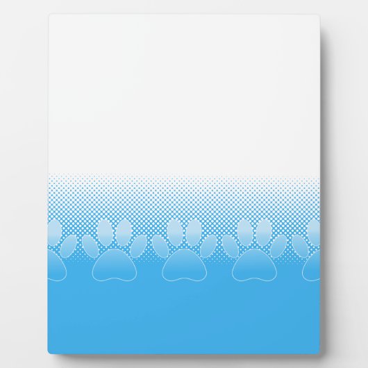 新聞印刷の背景を持つ青と白の手 フォトプラーク (正面)