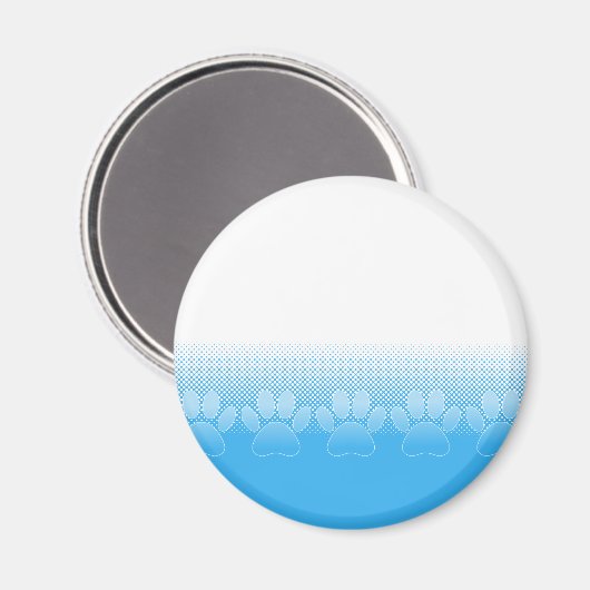 新聞印刷の背景を持つ青と白の手 マグネット (正面/裏面)