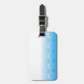新聞印刷の背景を持つ青と白の手 ラゲッジタグ (正面縦)