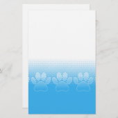 新聞印刷の背景を持つ青と白の手 便箋 (正面/裏面)