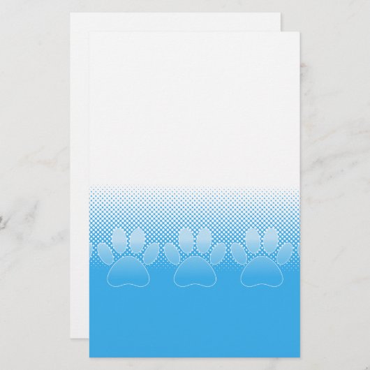 新聞印刷の背景を持つ青と白の手 便箋 (正面/裏面)