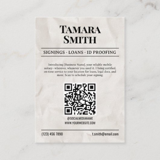 新聞名刺携帯公証書認証 コーリングカード (裏面)