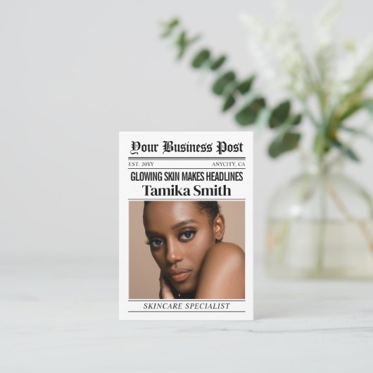 新聞名刺、エステティシャン コーリングカード (スタンド正面)