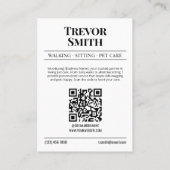 新聞名刺、ペットシッター及びドッグウォーカー コーリングカード (裏面)