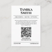 新聞名刺、ペットトリマー及びペットスパ コーリングカード (裏面)