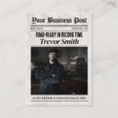 新聞名刺、自動車修理車整備士 コーリングカード (正面)