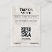 新聞名刺、自動車修理車整備士 コーリングカード (裏面)