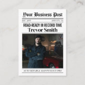 新聞名刺、自動車修理車整備士 コーリングカード (正面)