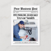 新聞名刺、配管配管工 コーリングカード (正面)