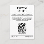 新聞名刺、配管配管工 コーリングカード (裏面)