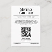 新聞名刺、食料品配達サービス コーリングカード (裏面)