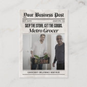 新聞名刺、食料品配達サービス コーリングカード (正面)