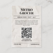 新聞名刺、食料品配達サービス コーリングカード (裏面)