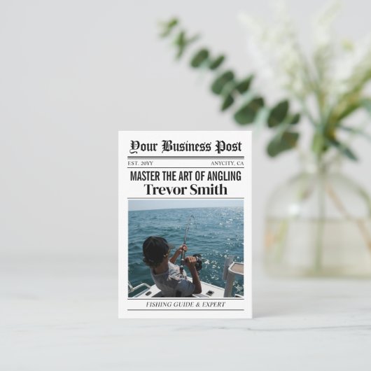 新聞名刺、魚釣り案内サービス コーリングカード (スタンド正面)