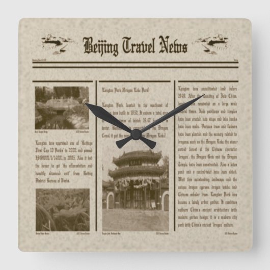 新聞壁時計 スクエア壁時計 (正面)