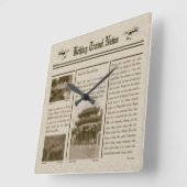 新聞壁時計 スクエア壁時計 (傾斜)