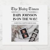 新聞妊娠赤ちゃんシャワー告知スパーク スパークリングワインラベル (シングルラベル)