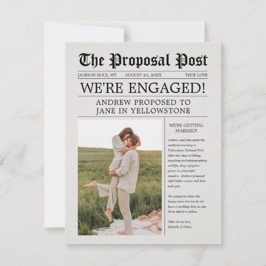 新聞婚約発表保存日 (正面)