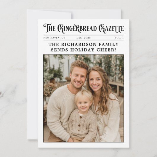 新聞家族の年のレビュー写真クリスマス シーズンカード (正面)