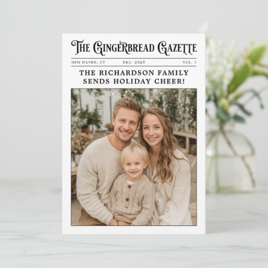 新聞家族の年のレビュー写真クリスマス シーズンカード
