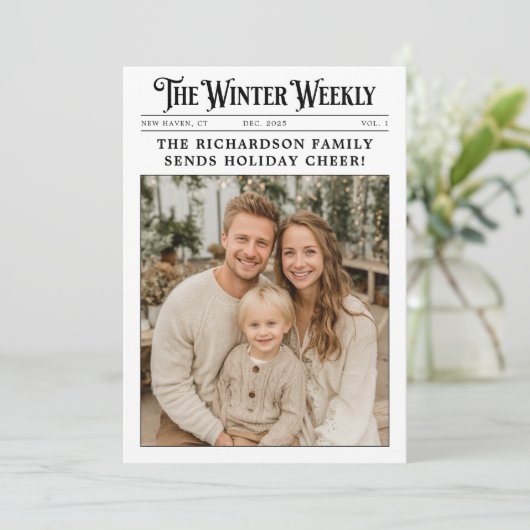 新聞家族の年のレビュー写真クリスマス シーズンカード (スタンド正面)