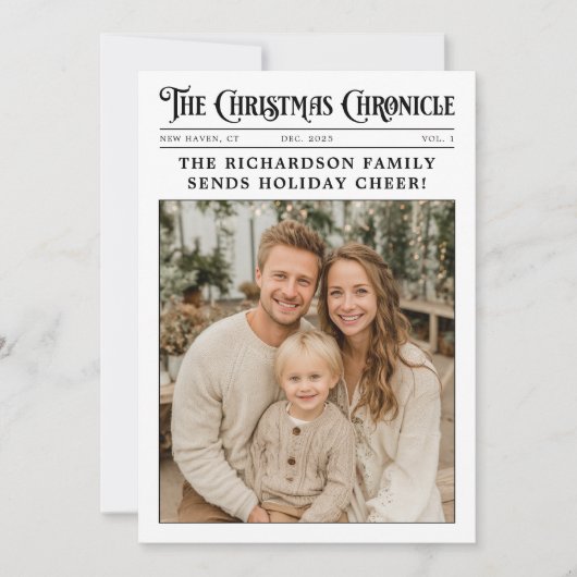 新聞家族の年のレビュー写真クリスマス シーズンカード (正面)