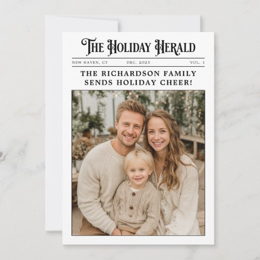 新聞家族の年のレビュー写真クリスマス シーズンカード (正面)