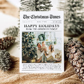新聞年のレビュー家族の写真クリスマス シーズンカード
