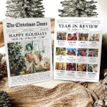 新聞年のレビュー家族の写真クリスマス シーズンカード<br><div class="desc">Year in Review Cardテンプレートは、家族や友人と過去の年のハイライト、思い出、マイルストーンを共有するのに最適な方法である。'Year in Review'新聞ユニークスタイルでおもしろいクリスマスホリデーカードとして設計されたこのカードは、あなたの家族の写真のコレクションをお気に入りの特徴とする。フロントページでは、大きな家族のポートレートを中心に紹介し、横の列では休暇、誕生日、忘れられない瞬間などの鍵のイベントを示す。各イベントには、ミニニュース記事のような読気の利いたキャプションが表示される。レイアウトは、クラシックの新聞要素をツイストモダンと混ぜ合わせエレガントて、美しい特別な休日の挨拶を作成するタイポグラフィ。このクリエイティブデザインは、あなたの個人的な旅を愛よくはしゃぐする人々が大切にする大切な記念に変える。</div>