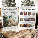 新聞年のレビュー家族の写真クリスマス シーズンカード<br><div class="desc">Year in Review Cardテンプレートは、家族や友人と過去の年のハイライト、思い出、マイルストーンを共有するのに最適な方法である。'Year in Review'新聞ユニークスタイルでおもしろいクリスマスホリデーカードとして設計されたこのカードは、あなたの家族の写真のコレクションをお気に入りの特徴とする。フロントページでは、大きな家族のポートレートを中心に紹介し、横の列では休暇、誕生日、忘れられない瞬間などの鍵のイベントを示す。各イベントには、ミニニュース記事のような読気の利いたキャプションが表示される。レイアウトは、クラシックの新聞要素をツイストモダンと混ぜ合わせエレガントて、美しい特別な休日の挨拶を作成するタイポグラフィ。このクリエイティブデザインは、あなたの個人的な旅を愛よくはしゃぐする人々が大切にする大切な記念に変える。</div>