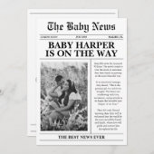 新聞掲載 赤ちゃん誕生予告 招待状 (正面/裏面)