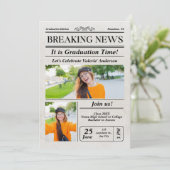 新聞撮モダン影卒業発表 招待状 (スタンド正面)