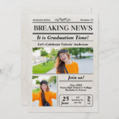 新聞撮モダン影卒業発表 招待状 (正面/裏面)