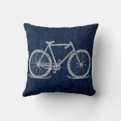 新聞文字青深い自転車 クッション (裏面)