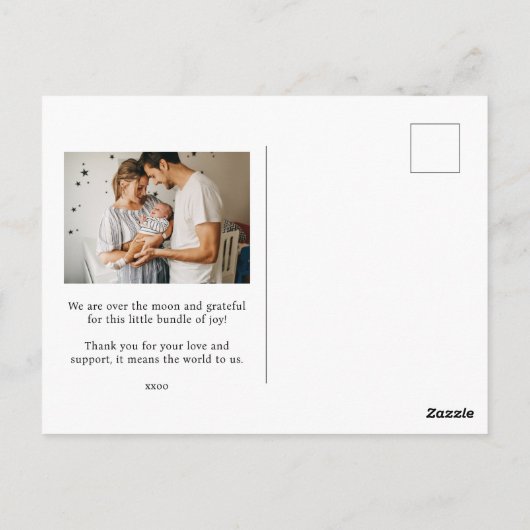 新聞生まれたばかりのベビー発表 ポストカード (裏面)